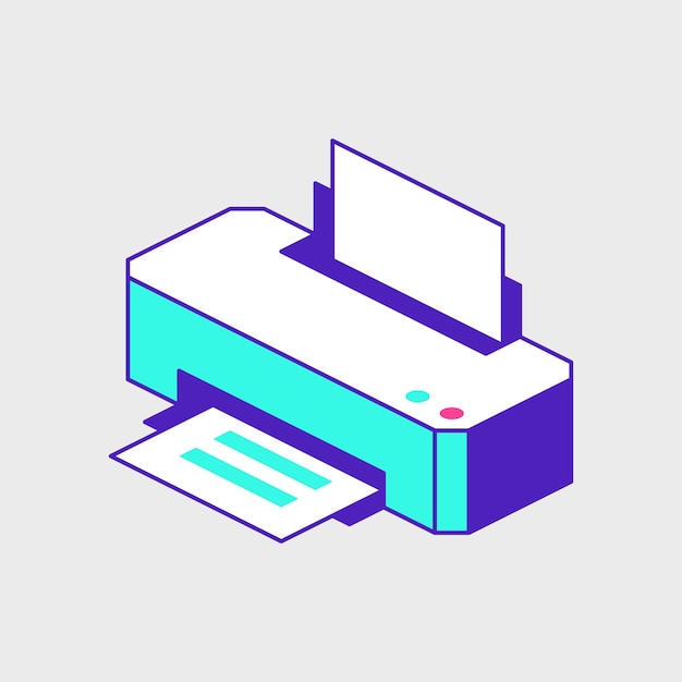 Printer isometric vector icon illustration