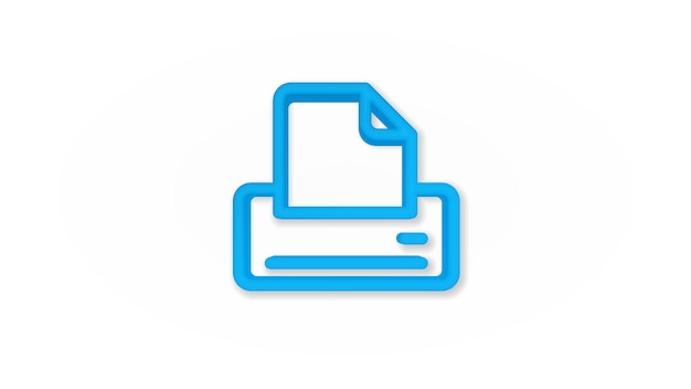 Printer realistic icon 3d line vector illustration Top view