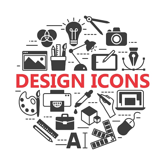 Printing and graphic design icons