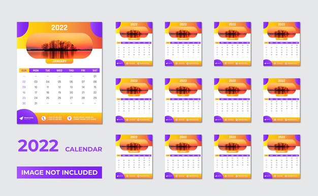 Printready new year calendar design