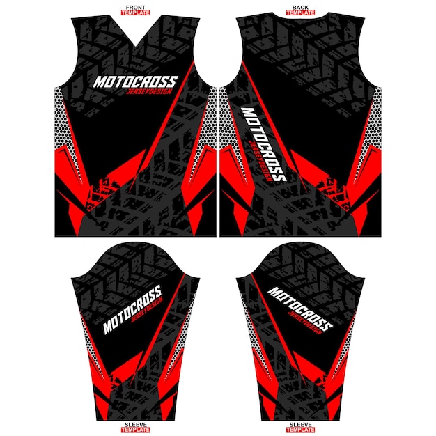 Printready sublimation motocross long sleeve jersey design