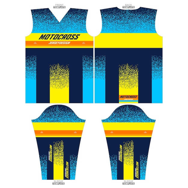 Printready sublimation motocross long sleeve jersey design