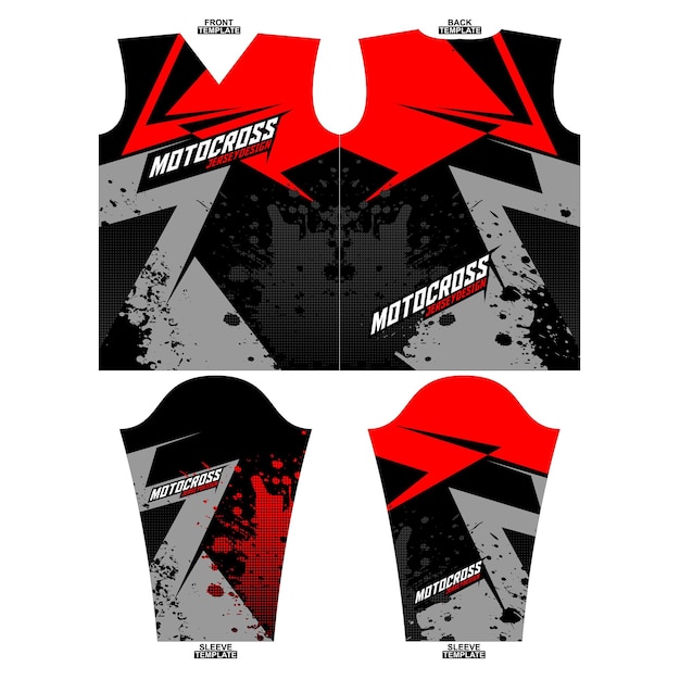 Printready sublimation motocross long sleeve jersey design