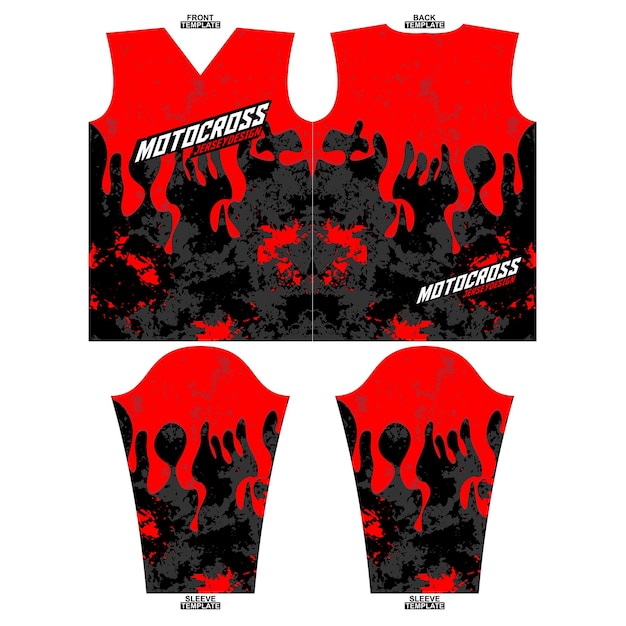 Printready sublimation motocross long sleeve jersey design