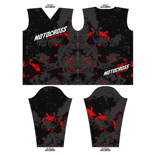 Printready sublimation motocross long sleeve jersey design