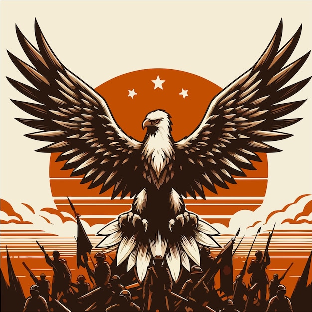 PrintVector illustration of a gallant eagle