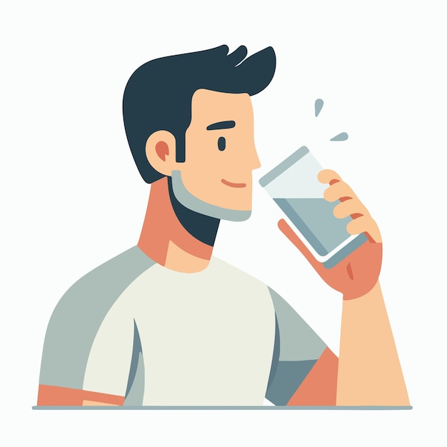 Vector printvector image of a man drinking water