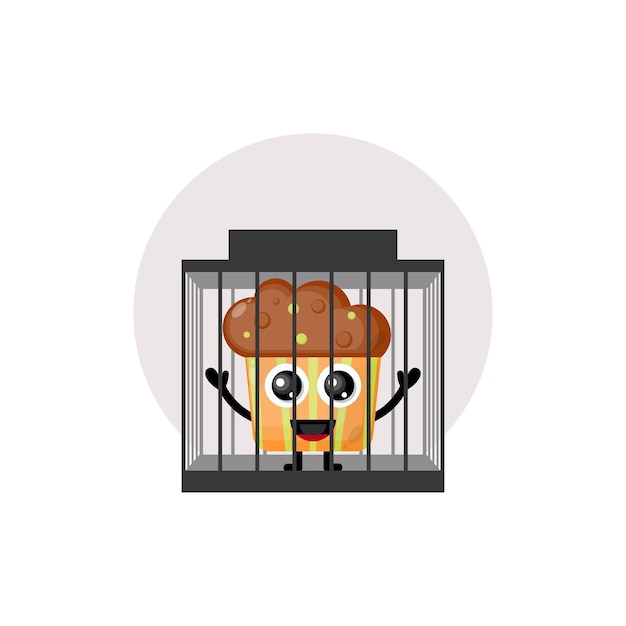 prison cake character cute logo