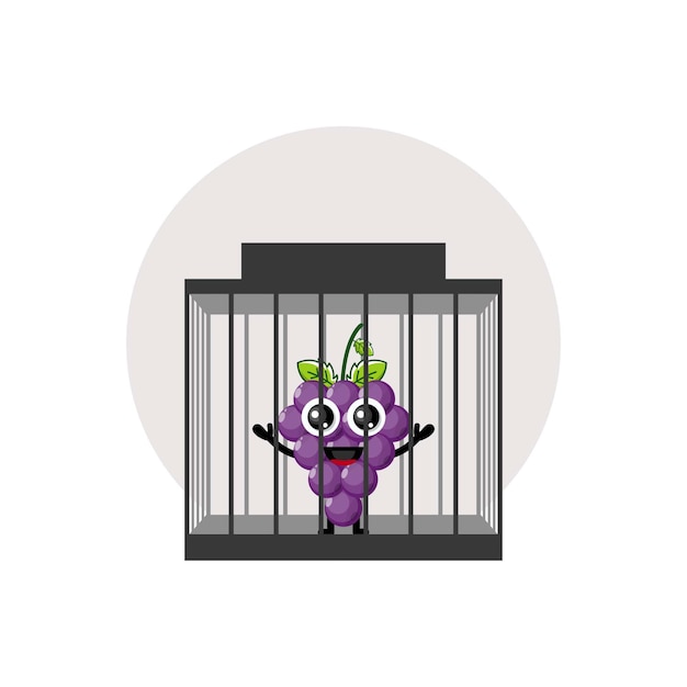 Prison grapes character cute logo