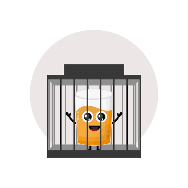 prison juice glass character cute logo