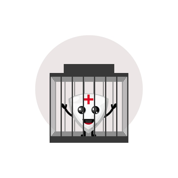 prison shield character cute logo