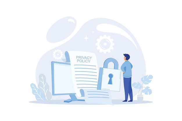 Privacy policy Protecting your privacy protecting computer data for a web page concept