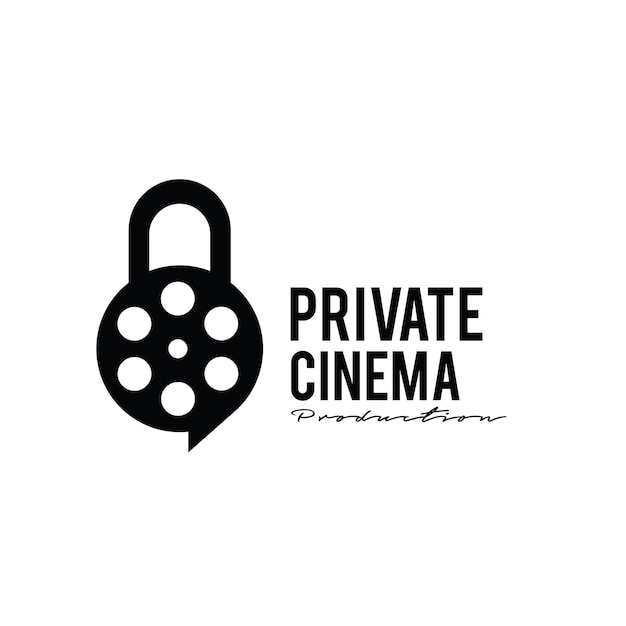 Private Cinema Studio Movie Video cinema Film Production logo design vector icon illustration