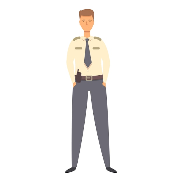 Vector private guard icon cartoon vector officer job control agent