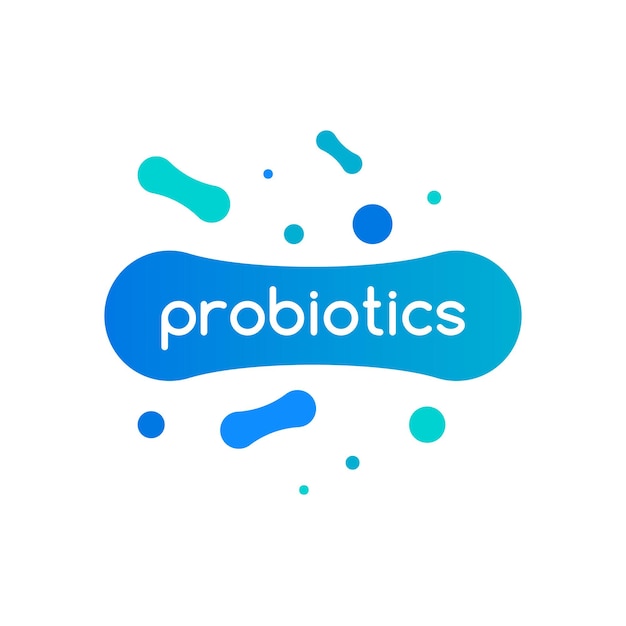 Probiotic bacteria logo Bifidobacteria lactobacillus gut acidophilus Lactic prebiotic healthy flora care