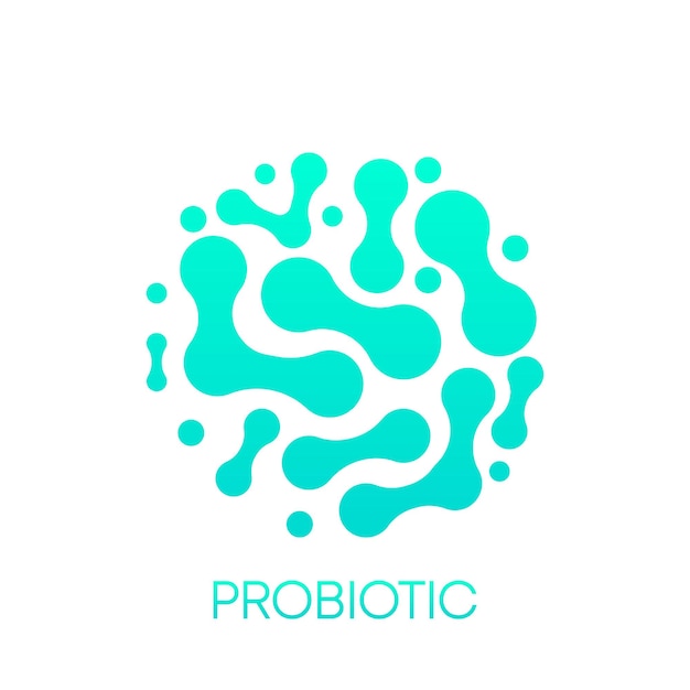 Probiotic Bacteria logo design Vector illustration