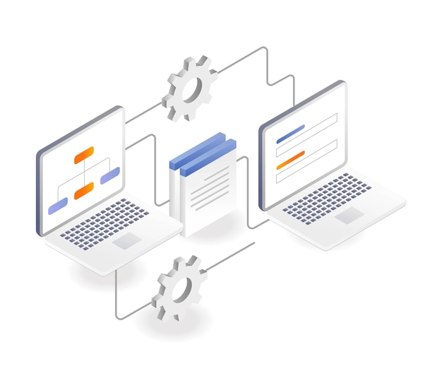 The process of connecting to a computer network of data documents