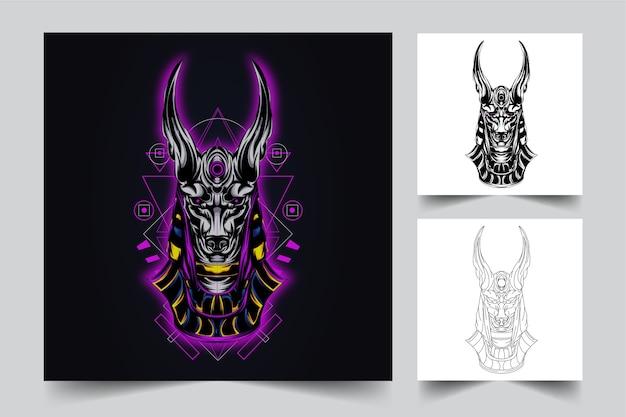 The process of creating a anubis sacred geometry logo