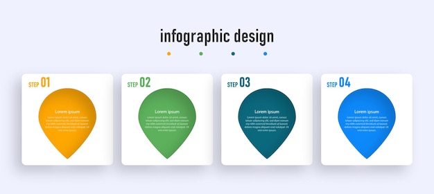 Process infographic template with 4 step Premium Vector