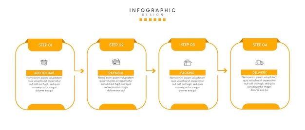 Process of online shopping with 6 steps Steps business timeline process infographic template