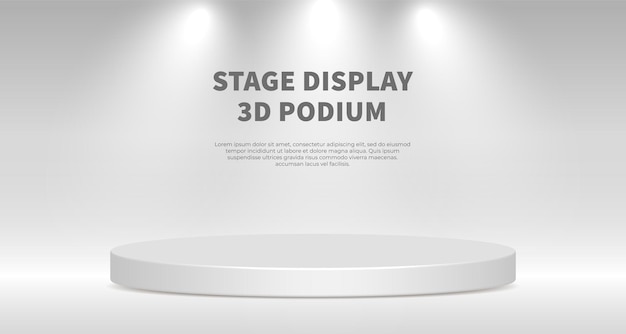 Product display vector 3d render with white podium. White abstract background with geometric stage platform. Business concept