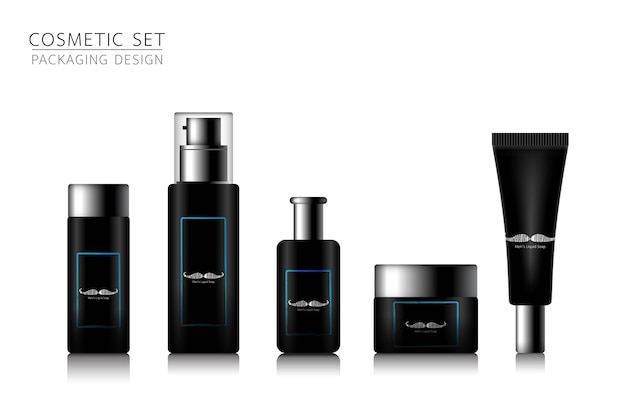 Product mock up. Shower gel,cleansing foam and cream for men. 