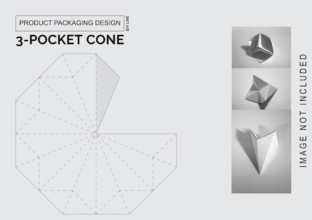 Product Packaging Design 3 pocket cone