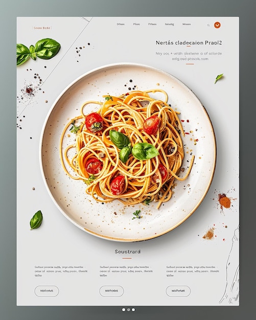 Vector product page for pasta dish pasta shop online