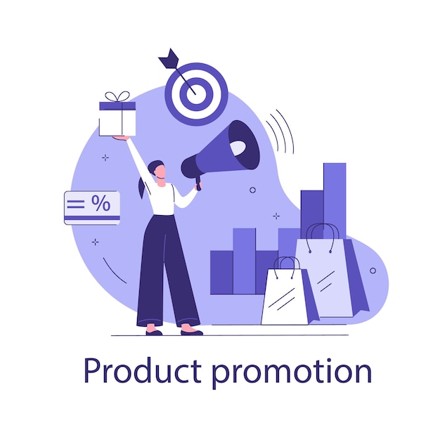 Vector product promotion. vector business concept in flat style.