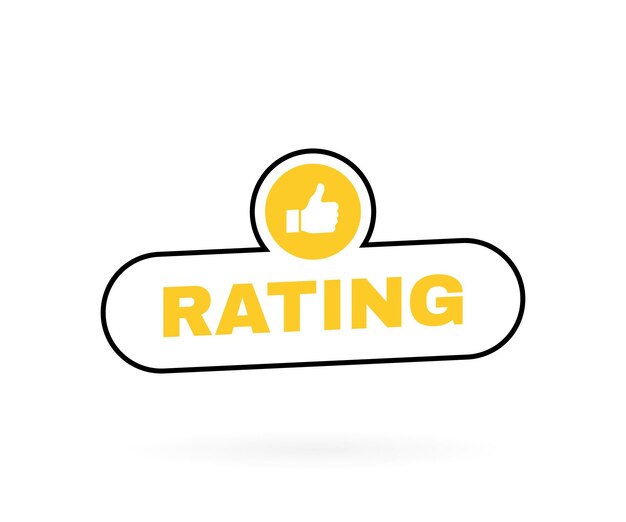 Vector product rating review with thumbs up icon customer feedback modern flat style vector illustration