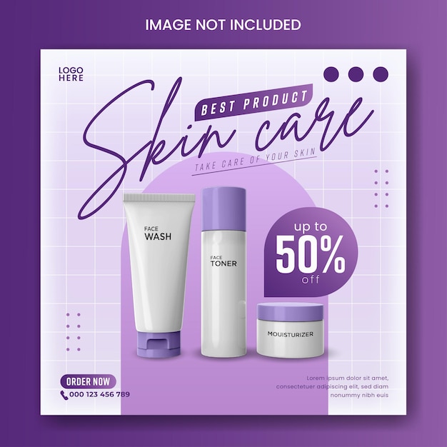 Product Skincare social media post banner design