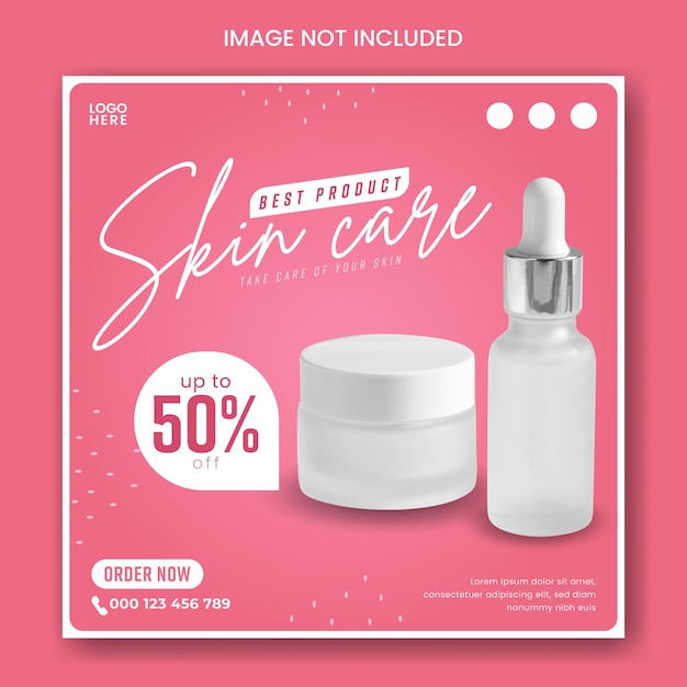 Product Skincare social media post banner design