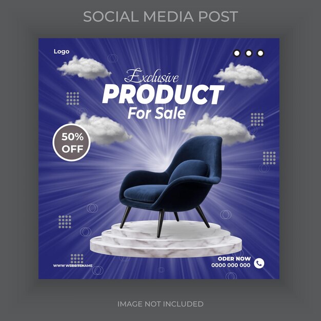 Vector product social media post design template