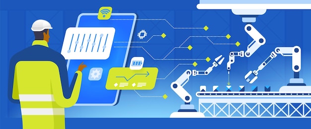 Production line calibrations vector illustration