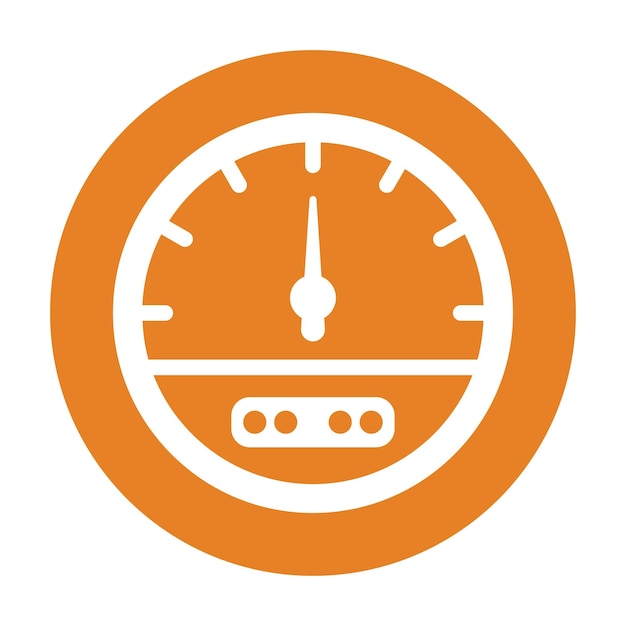 Productivity speedometer icon orange vector