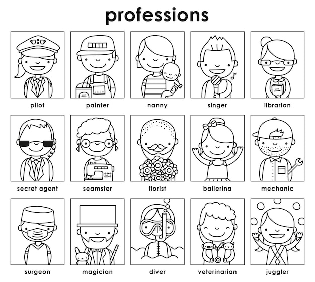 Profession vector illustration set