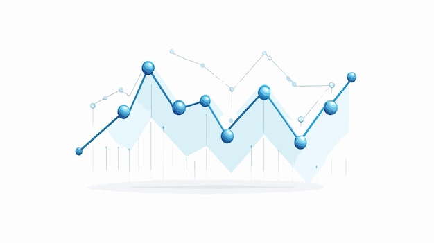 Vector professional 3d isolated line chart clipart vector line graph for business presentations