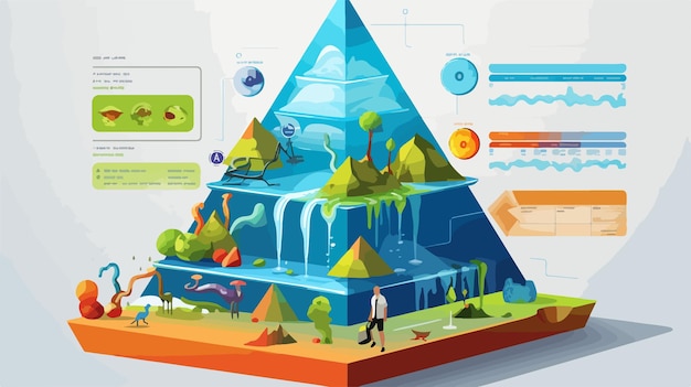 Professional 3D Layered Pyramid Infographics Element for Creative Design Projects