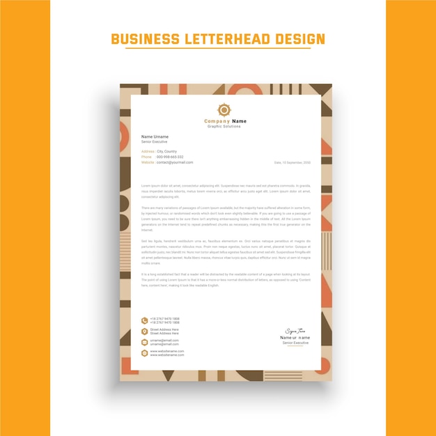 Professional a4 business letterhead design