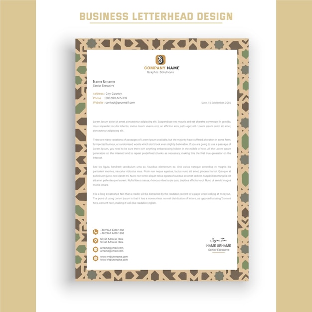 Professional a4 business letterhead design