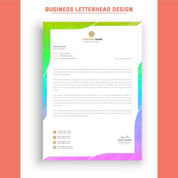 Professional a4 business letterhead design