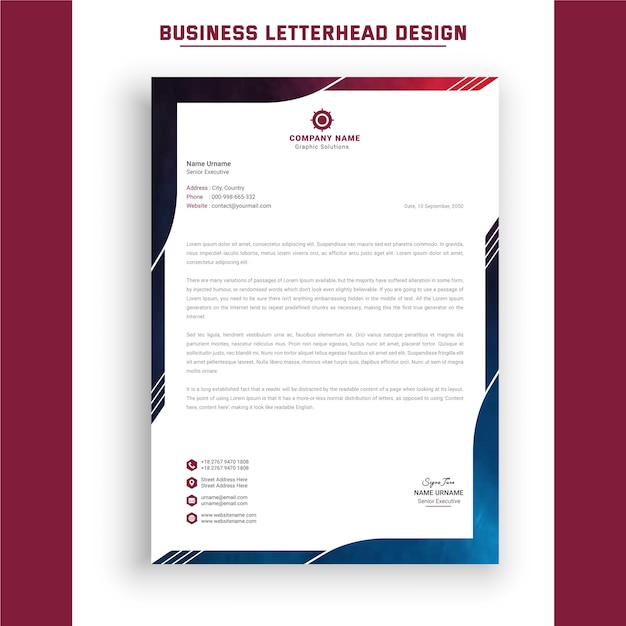 Professional a4 business letterhead design