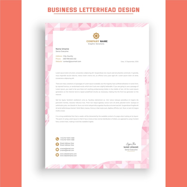 Professional a4 business letterhead design