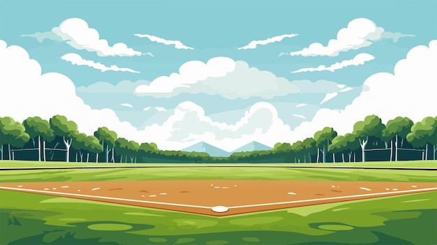 Vector professional baseball field isolated vector on white background