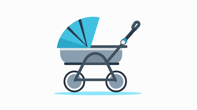 Professional Bicolor Flat Pram Vector Icon Symbol