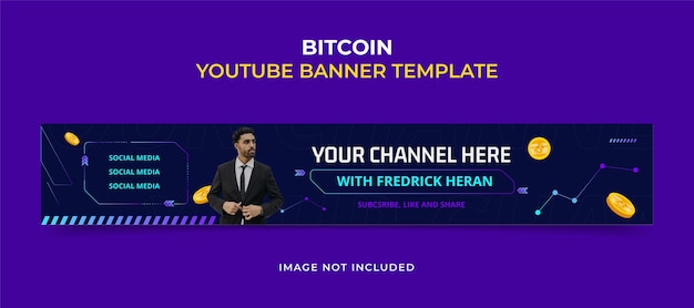 Professional Bitcoin YouTube Banner Perfect for Cryptocurrency Channels