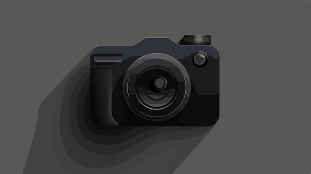 Professional Black Camera Button Vector Illustration Design