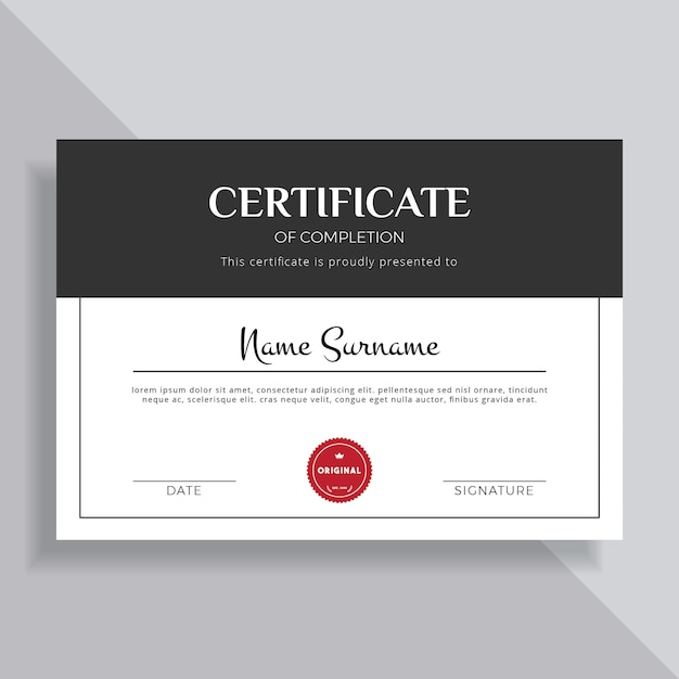 Professional Black Certificate Template Design 