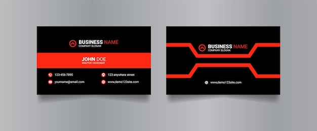 Professional black and red business card, cyberspace type card design