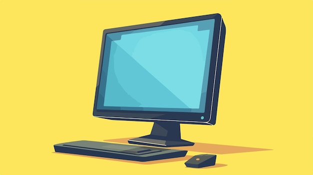 Professional Blank Screen Monitor Flat Icon Vector Illustration